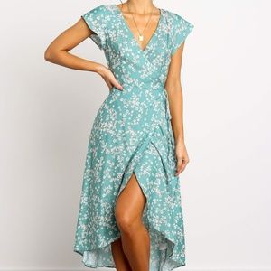 Never been worn! V Neck Floral Wrap Maxi Dress